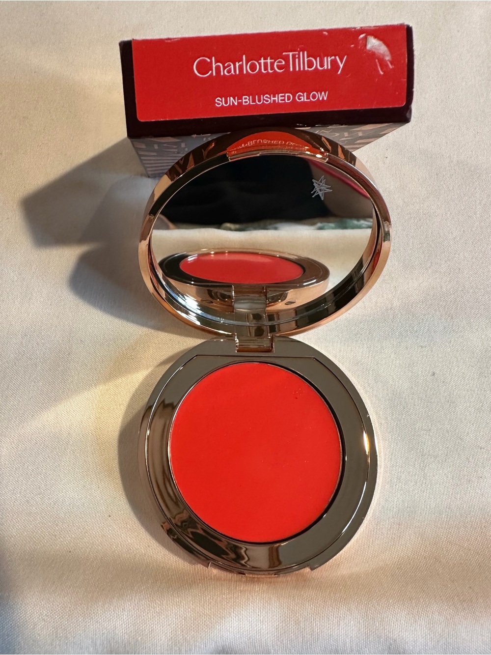 Charlotte Tilbury Sun-Blushed Glow Cream Blush — Bright Coral Red